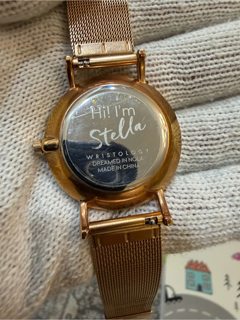 WRISTOLOGY Stella Unisex’s Rose Gold Mesh Watch 38mm White Dial Boyfriend Style